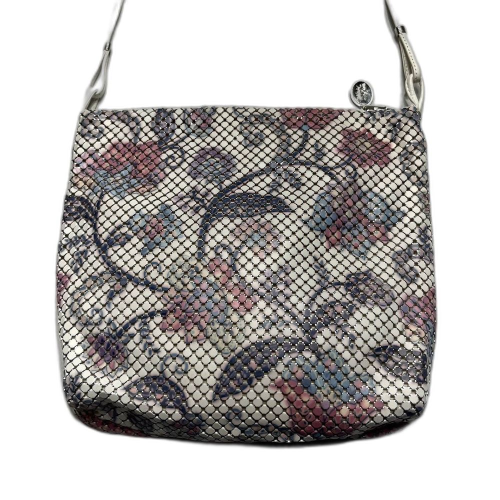 Whiting and Davis Vintage Floral White and Pink 1985 Evening Bag Purse